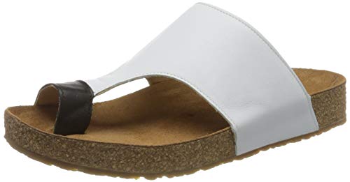 Haflinger Damen Bio Anka Zehentrenner, Mehrfarbig (Weiß/Schwarz 2335), 40 EU von HAFLINGER
