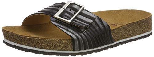 HAFLINGER Bio Gina Leder Pantolette Sandale Schwarz (886), Gr 38 von HAFLINGER