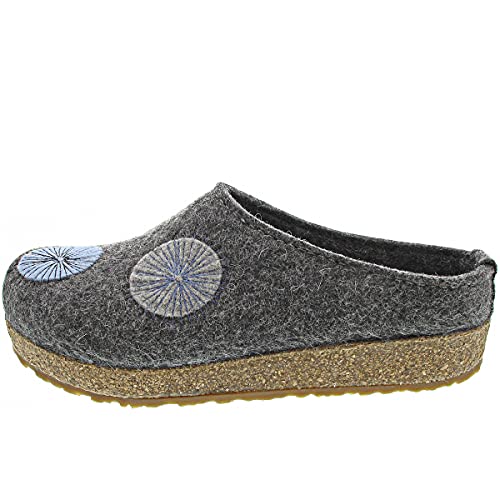 HAFLINGER Grizzly Radius Filzpantoffeln mit Gummisohle Unisex (Anthrazit 04), Gr. 39 von HAFLINGER