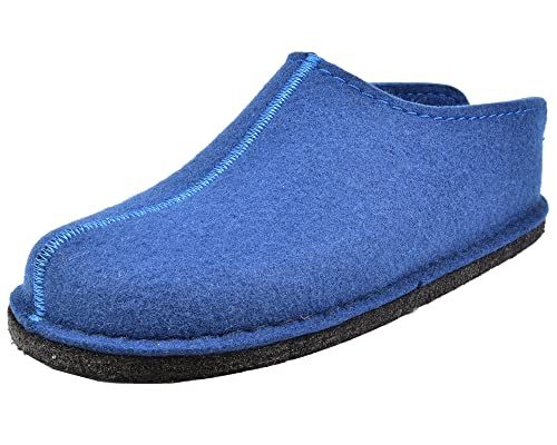 HAFLINGER 311013-0 Flair Smily Damen Herren Hausschuhe Pantoffeln, Größe:40 EU, Farbe:Blau von HAFLINGER