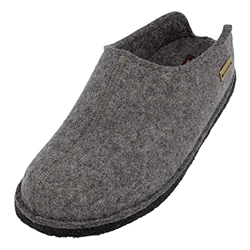 HAFLINGER Flair Smily Filzpantoffeln aus Wollfilz Hausschuh Anthrazit, Gr. 46 von HAFLINGER