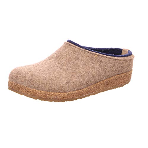 HAFLINGER Grizzly Kris Filzpantoffel Hausschuh Filzclog Beigemeliert, Gr.45 von HAFLINGER