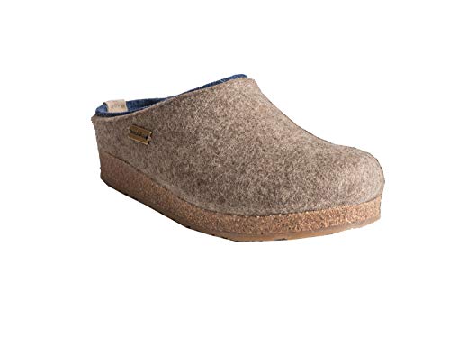 HAFLINGER Grizzly Kris Filzpantoffel Hausschuh Filzclog Beigemeliert, Gr.45 von HAFLINGER