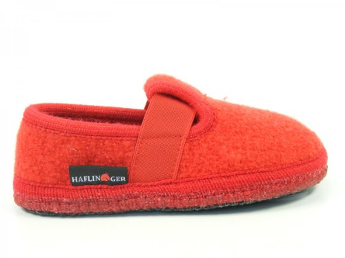 Haflinger Joschi Unisex-Kinder Flache Hausschuhe, Rot (Rubin 11), 38 EU von HAFLINGER