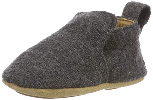 Haflinger Unisex Baby Hafli Babyschuh Hausschuhe Grau (Anthrazit 04) 17 EU von HAFLINGER