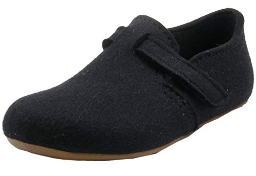 HAFLINGER Damen Hausschuh Herren Slipper Wolle Everest Focus 481056, Größe:45 EU, Farbe:Schwarz von HAFLINGER