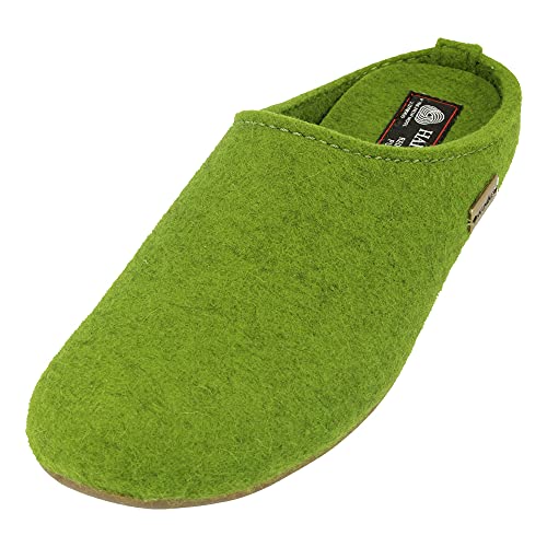HAFLINGER Everest Fundus Filzpantoffeln im schlichten Design Grasgrün, Gr. 39 von HAFLINGER