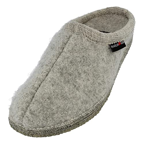 HAFLINGER Walktoffel Alaska Wolle Filzpantoffel Hausschuh Steingraumeliert, Gr. 39 von HAFLINGER