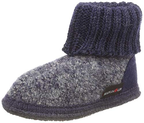 Haflinger Unisex-Kinder 1898 Hüttenschuh Hohe Hausschuhe, Blau (Jeans 72), 25 EU von HAFLINGER