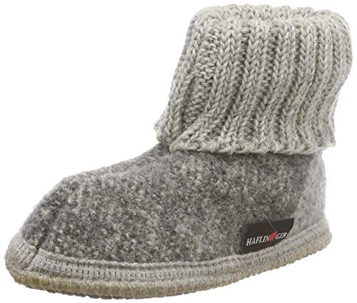 Haflinger Unisex-Kinder 1898 Hüttenschuh Hohe Hausschuhe, Grau (Steingrau 84), 33 EU von HAFLINGER