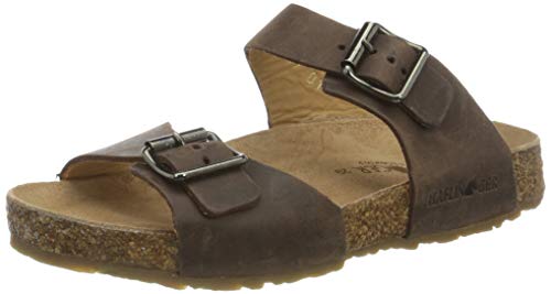 Haflinger Unisex-Kinder Bio Andrea T-Spangen Sandalen, Braun 730), 31 EU von HAFLINGER