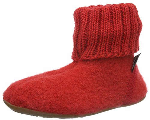 Haflinger Unisex-Kinder Everest Karlo Hohe Hausschuhe Rot (Rubin 11) 35 EU von HAFLINGER