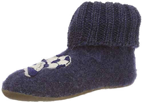 Haflinger Unisex-Kinder Poldi Everest-Hüttenschuh Hohe Hausschuhe, Blau (Jeans 72), 26 EU von HAFLINGER