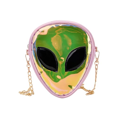 Shoulder Bag Women Frauen Alien transparent Gelee Tasche Umhängetasche Rucksack Telefon Münztasche Gürteltasche Damen Gürteltasche 90er Jahre (B, Einheitsgröße) von HAFNFUE