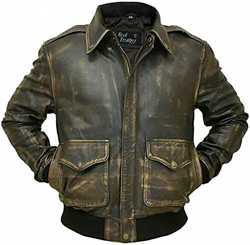 Hafsah A2 Flieger Bomberjacke Herren Echtleder Pilot Vintage Lederjacke, A-2 Flug Jacke, 4X-Large Hafsah A2 Flieger Bomberjacke Herren Echtleder Pilot Vintage Lederjacke, A-2 Flug Jacke, 4X-Large von Hafsah