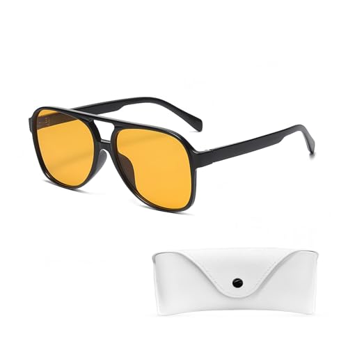 HAGOT Retro Square Sonnenbrille, Jahre Vintage Trendy Brille, Damen Herren 70er Klassisch, UV400-Schutz Sunglasses, für Fahrten, Reisen & Outdoor Aktivitäten von HAGOT