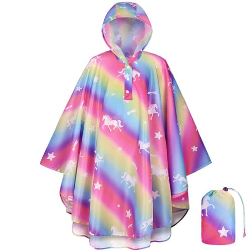 HAGOT1 Stück Teiliger Regenmantel Kinder mit Regenbogenmuster, Größe L von HAGOT