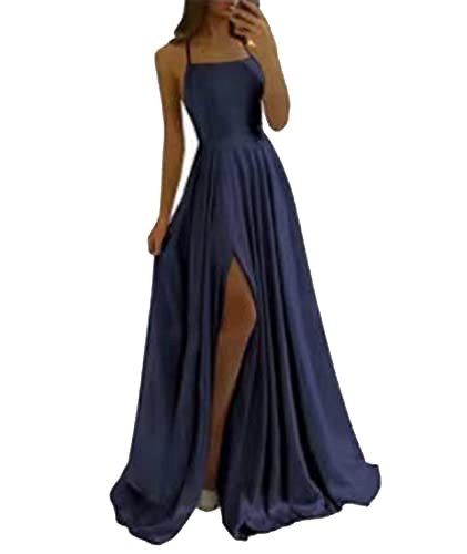 HAHAEMMA Damen Elegant Lange Ballkleider mit Satin A-Linie Backless Hochzeitskleid Abendkleider Neckholder Spaghetti Brautkleid Kleider Prinzessin Brautjungfer Kleid ZQ-M HAHAEMMA Damen Elegant Lange Ballkleider mit Satin A-Linie Backless Hochzeitskleid Abendkleider Neckholder Spaghetti Brautkleid Kleider Prinzessin Brautjungfer Kleid ZQ-M von HAHAEMMA