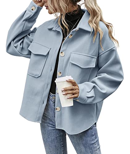 HAHAEMMA Damen Jacke Hemdjacke Urban Style Hemdbluse Kurz Einfarbig Herbst Winter Freizeit Retro Basic Winter Herbst HAHAEMMA Damen Jacke Hemdjacke Urban Style Hemdbluse Kurz Einfarbig Herbst Winter Freizeit Retro Basic Winter Herbst von HAHAEMMA