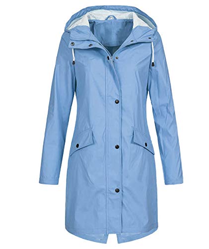 HAHAEMMA Damen Outdoor Regenjacke Regenmantel Mit Kapuze Friesennerz Parka Jacke Wasserdicht Winddicht Funktionsparka Outdoorparka von HAHAEMMA