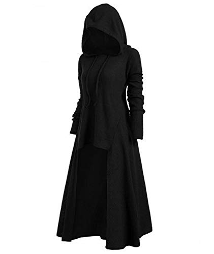 HAHAEMMA Damen Rollkragenpullover mit Langen Ärmeln bodenlang A Line Swing Langes Kleid Tunika Shirt Sweatshirts(BL,S) von HAHAEMMA