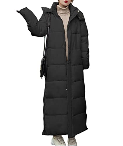 HAHAEMMA Damen Verdickte Daunenjacke Daunenmantel Lang Warm Winterjacke mit Kapuze Pufferjacke Winter von HAHAEMMA