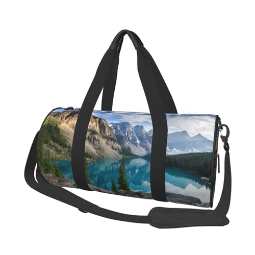 Beautiful Mountains Reisetasche, Organizer, Sporttasche, Turnbeutel, großer Druck, Polyester, Schultertasche für Damen und Herren, Schwarz , Einheitsgröße von HAHAFU