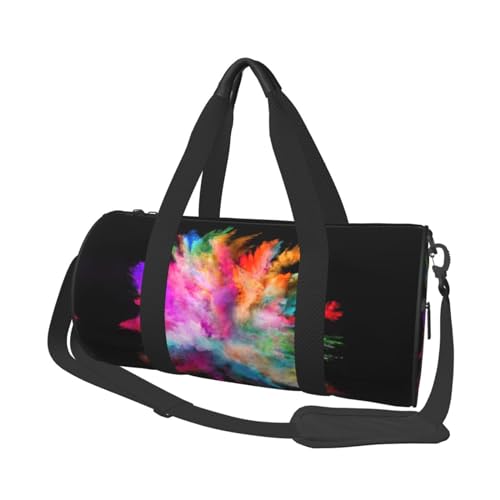 Color Explosion Reisetasche, Organizer, Sporttasche, Turnbeutel, großer Druck, Polyester, Schultertasche für Damen und Herren, Schwarz , Einheitsgröße von HAHAFU