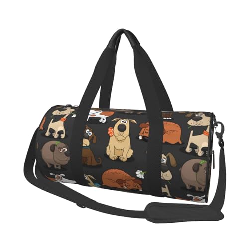 Corgi Hundetasche, Organizer, Sporttasche, Turnbeutel, großer Druck, Polyester, Schultertasche für Damen und Herren, Schwarz , Einheitsgröße von HAHAFU