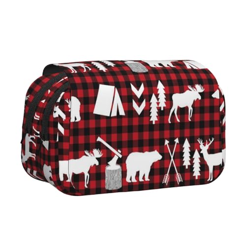 Federmäppchen mit Kuhh-Motiv, doppelschichtig, großes Fassungsvermögen (für 50 Stifte/Bleistifte), Volldruck, strapazierfähiges Polyester, Schul- und Bürobedarf von HAHAFU