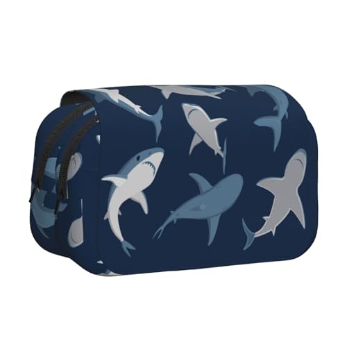 Fisch-Flip-Top-Federmäppchen, doppellagig, großes Fassungsvermögen (für 50 Stifte/Bleistifte), Volldruck, strapazierfähiges Polyester, Schul- und Bürobedarf von HAHAFU