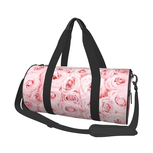 Fresh Roses Reisetasche, Organizer, Sporttasche, Turnbeutel, großer Druck, Polyester, Schultertasche für Damen und Herren, Schwarz , Einheitsgröße von HAHAFU