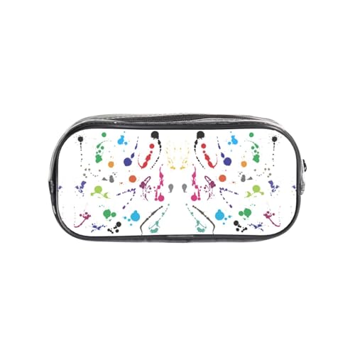 HAHAFU Abstrakte Farbspritzer, transparentes PVC-Federmäppchen, transparente Make-up-Tasche für Schule, Büro, Reisen, Fitnessstudio, Zubehör, Organizer (komplett bedruckte Vorderseite) von HAHAFU
