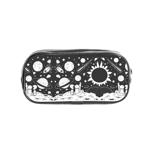 HAHAFU Astronaut transparentes PVC-Federmäppchen, transparente Make-up-Tasche für Schule, Büro, Reisen, Fitnessstudio, Zubehör, Organizer (komplett bedruckte Vorderseite) von HAHAFU