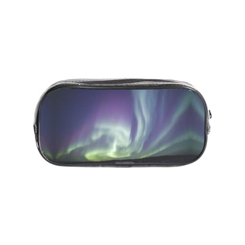 HAHAFU Aurora transparentes PVC-Federmäppchen, transparente Make-up-Tasche für Schule, Büro, Reisen, Fitnessstudio, Zubehör, Organizer (komplett bedruckte Vorderseite) von HAHAFU