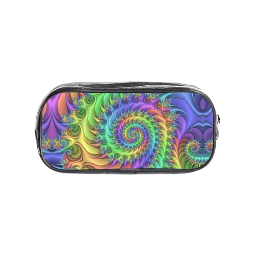 HAHAFU Batik-Federmäppchen, transparentes PVC-Federmäppchen, Make-up-Tasche für Schule, Büro, Reisen, Fitnessstudio, Zubehör, Organizer (komplett bedruckte Vorderseite) von HAHAFU