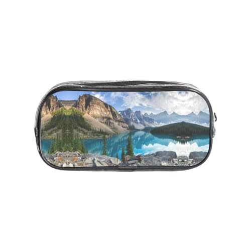 HAHAFU Beautiful Mountains transparentes PVC-Federmäppchen, transparente Make-up-Tasche für Schule, Büro, Reisen, Fitnessstudio, Zubehör, Organizer (komplett bedruckte Vorderseite) von HAHAFU