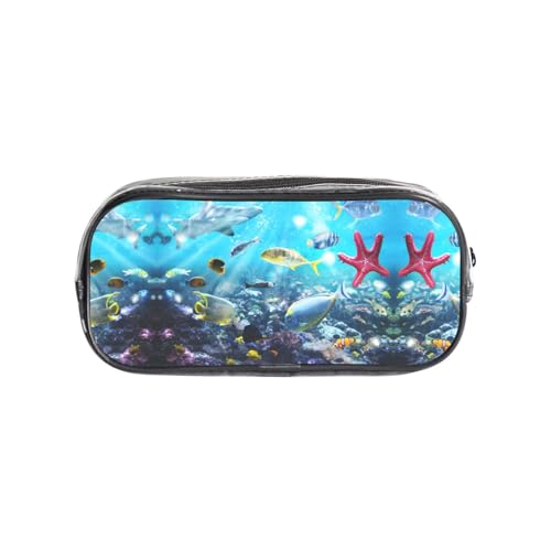 HAHAFU Bunte 3D-Federmäppchen, PVC, transparent, Make-up-Tasche für Schule, Büro, Reisen, Fitnessstudio, Zubehör, Organizer (Volldruck auf der Vorderseite) von HAHAFU