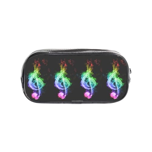 HAHAFU Bunte Musiknoten, transparentes PVC-Federmäppchen, transparente Make-up-Tasche für Schule, Büro, Reisen, Fitnessstudio, Zubehör, Organizer (komplett bedruckte Vorderseite) von HAHAFU