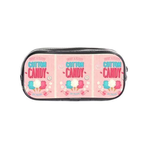 HAHAFU Cotton Candy transparentes PVC-Federmäppchen, transparente Make-up-Tasche für Schule, Büro, Reisen, Fitnessstudio, Zubehör, Organizer (komplett bedruckte Vorderseite) von HAHAFU