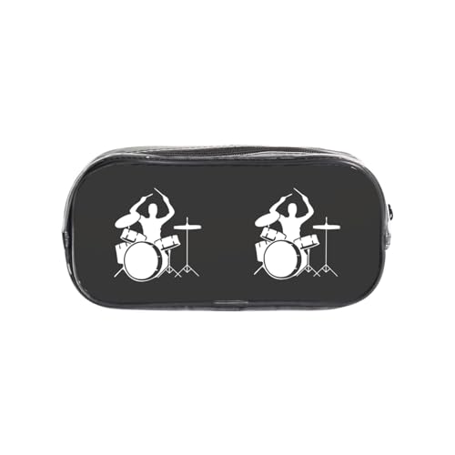 HAHAFU Drummer transparentes PVC-Federmäppchen, transparente Make-up-Tasche für Schule, Büro, Reisen, Fitnessstudio, Zubehör, Organizer (komplett bedruckte Vorderseite) von HAHAFU