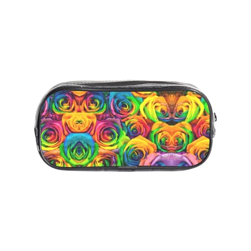 HAHAFU Federmäppchen, PVC, transparent, Make-up-Tasche für Schule, Büro, Reisen, Fitnessstudio, Zubehör, Organizer (komplett bedruckte Vorderseite) von HAHAFU