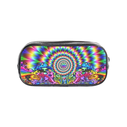 HAHAFU Federmäppchen, abstraktes Pilzmuster, transparentes PVC-Federmäppchen, transparente Make-up-Tasche für Schule, Büro, Reisen, Fitnessstudio, Zubehör, Organizer (komplett bedruckte Vorderseite) von HAHAFU