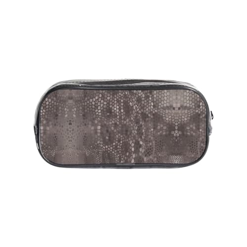 HAHAFU Federmäppchen, klassisches Schlangenhaut, transparent, Make-up-Tasche für Schule, Büro, Reisen, Fitnessstudio, Zubehör, Organizer (komplett bedruckte Vorderseite) von HAHAFU