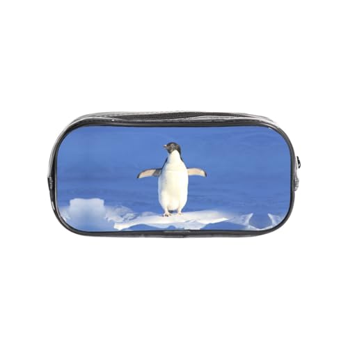 HAHAFU Federmäppchen, niedliches Pinguin, transparentes PVC-Federmäppchen, Make-up-Tasche für Schule, Büro, Reisen, Fitnessstudio, Zubehör, Organizer (komplett bedruckte Vorderseite) von HAHAFU
