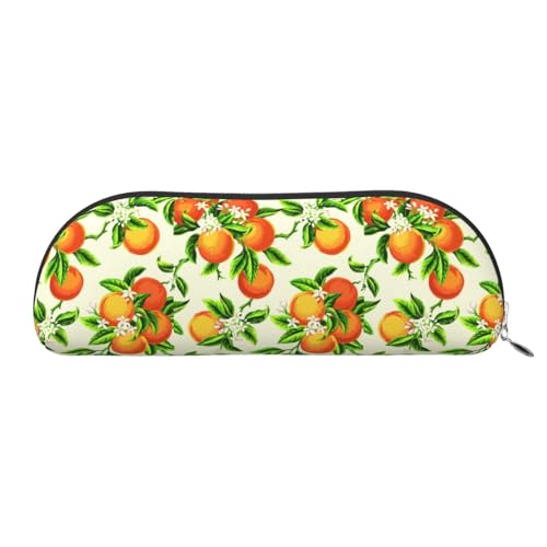 HAHAFU Federmäppchen aus Leder mit gelben Blüten und orangefarbenen Früchten, niedlicher Druck, Schreibwaren, Organizer, Tasche, Schule, Büro, Federmäppchen, silber, Einheitsgröße, Taschen-Organizer HAHAFU Federmäppchen aus Leder mit gelben Blüten und orangefarbenen Früchten, niedlicher Druck, Schreibwaren, Organizer, Tasche, Schule, Büro, Federmäppchen, silber, Einheitsgröße, Taschen-Organizer von HAHAFU