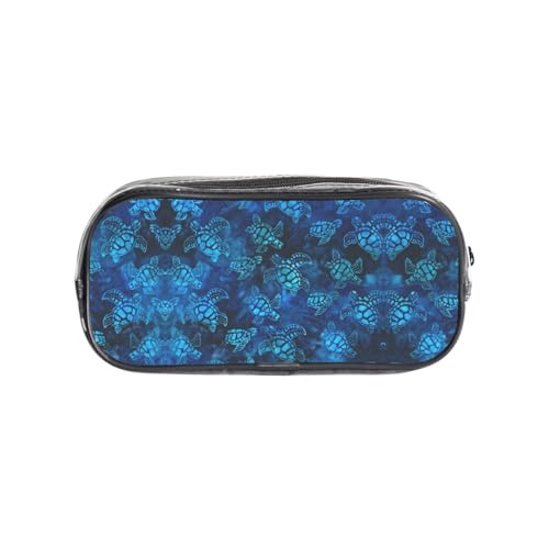 HAHAFU Federmäppchen aus PVC, Motiv: Meeresschildkröte, transparent, Make-up-Tasche für Schule, Büro, Reisen, Fitnessstudio, Zubehör, Organizer (komplett bedruckte Vorderseite) von HAHAFU