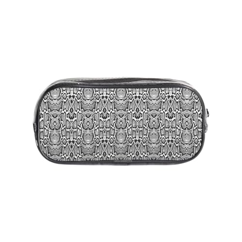 HAHAFU Federmäppchen aus PVC, Schlangenhaut, transparent, Make-up-Tasche für Schule, Büro, Reisen, Fitnessstudio, Zubehör, Organizer (komplett bedruckte Vorderseite) von HAHAFU