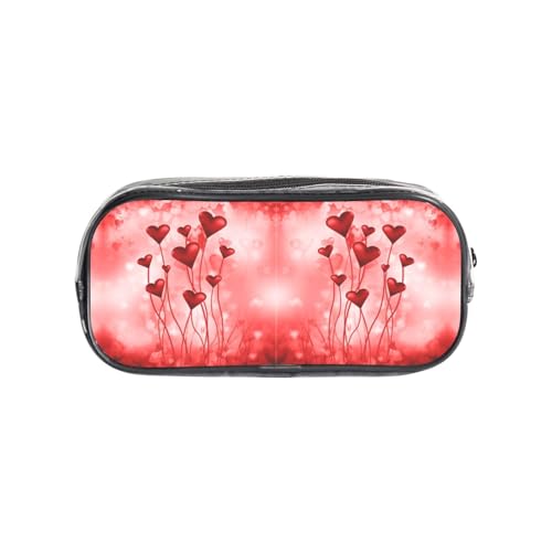 HAHAFU Federmäppchen aus PVC, abstraktes Herz, transparent, Make-up-Tasche für Schule, Büro, Reisen, Fitnessstudio, Zubehör, Organizer (komplett bedruckte Vorderseite) von HAHAFU