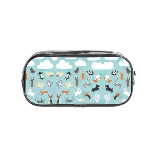 HAHAFU Federmäppchen aus PVC, transparent, Make-up-Tasche für Schule, Büro, Reisen, Fitnessstudio, Zubehör, Organizer (Frontplatte mit Volldruck) von HAHAFU